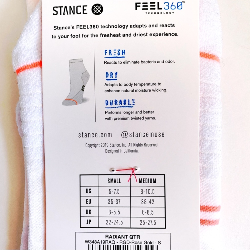 Stance Radiant QTR Running Quarter Height Socks - Picture 5 of 8